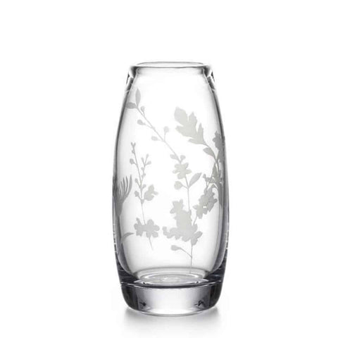 Simon Pearce Addison engraved floral vase