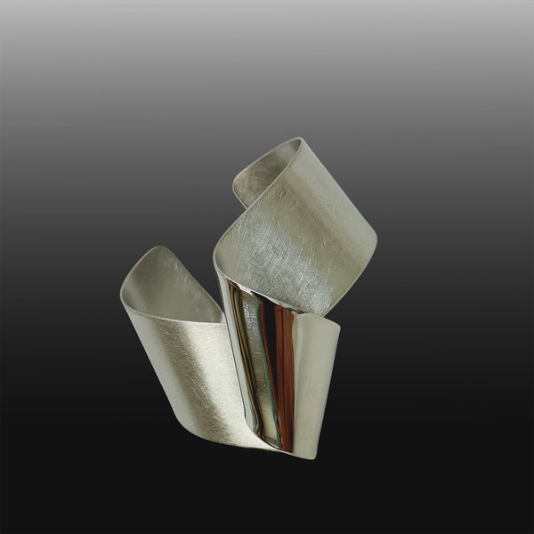 Bracelet steel cuff twisted