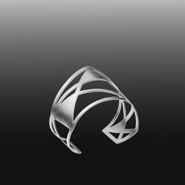 Bracelet steel cuff triangles