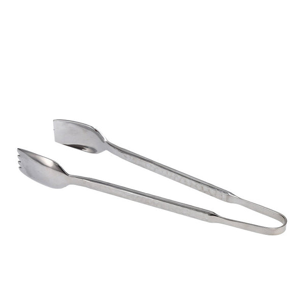 Serving tongs, all purpose in hammered stainless steel
