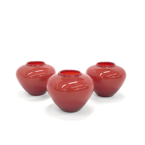 Sugahara hand blown red glass Tsubo mini vase