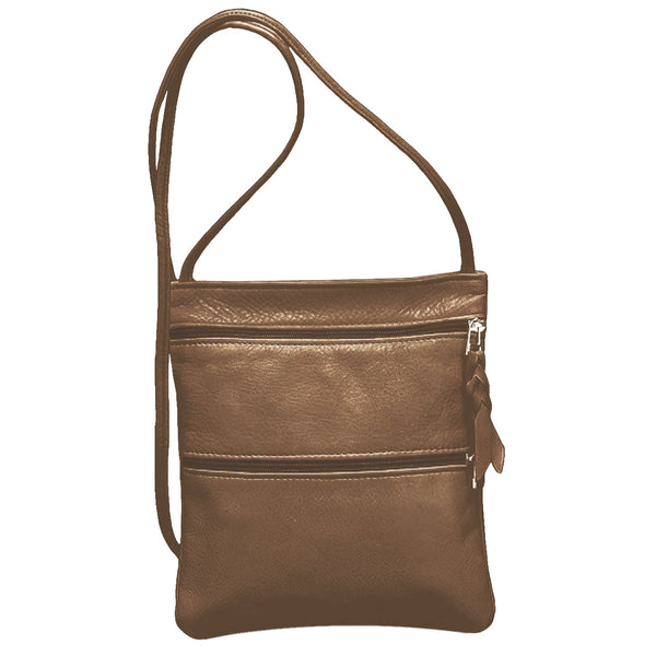 Sven small three-zip leather crossbody bag