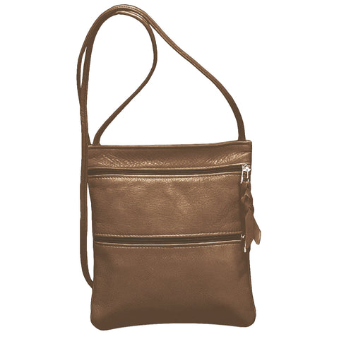 Sven small three-zip leather crossbody bag