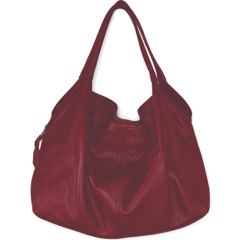 Sven draped leather double strap hobo