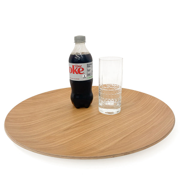 Coupe teak veneer round tray