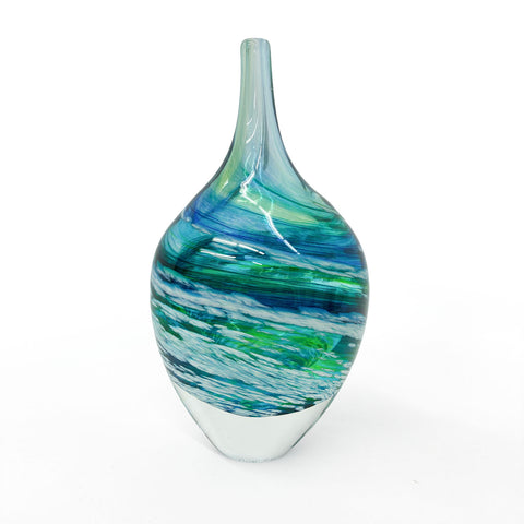 Hand-blown teardrop Merge vase by Richard Glass