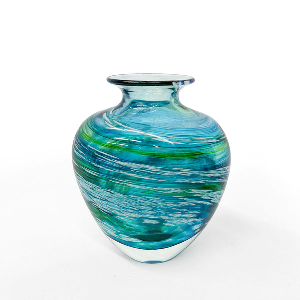 Hand-blown Merge vase by Richard Glass