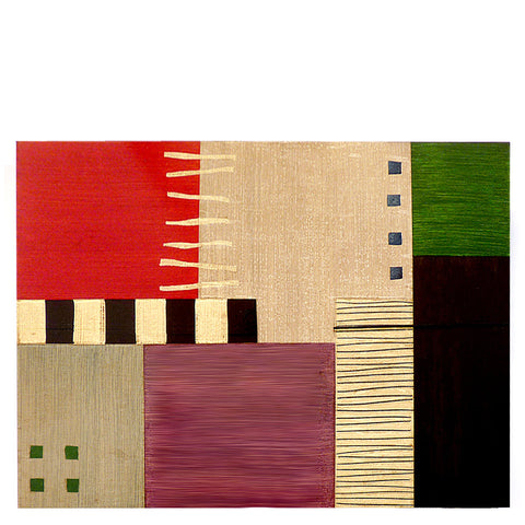Hand-painted wood placemats from Brazil, Ladders multi