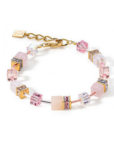 Coeur de Lion Cat Eye rose quartz cubes and crystals bracelet