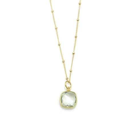 Philippa Roberts square faceted green amethyst necklace
