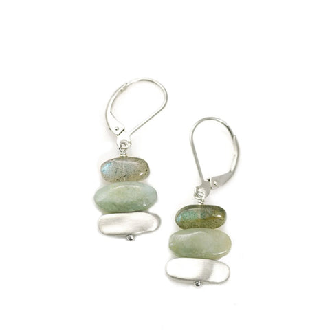 Philippa Roberts earrings in labradorite and sterling silver