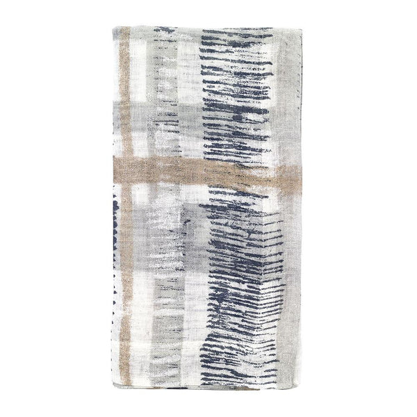 Bodrum Contempo metallic print linen napkins, set of 4