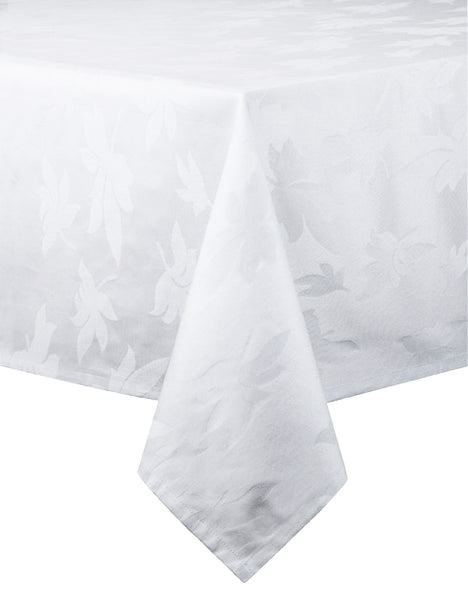 Bodrum Leaves cotton damask tablecloths, in-store