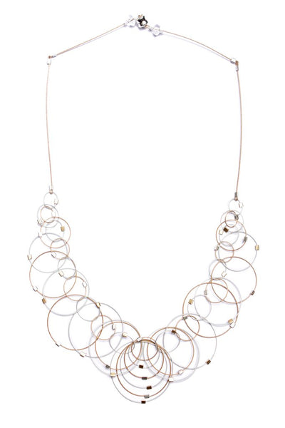 Dew two-tone interlocking circles necklace by Meghan Patrice Riley