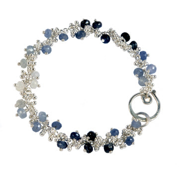 Magally Deveau silver granulation and ombré sapphire bracelet