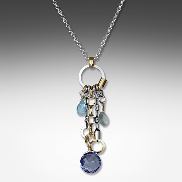 Suzanne Q Evon long drop multi-hue iolite necklace