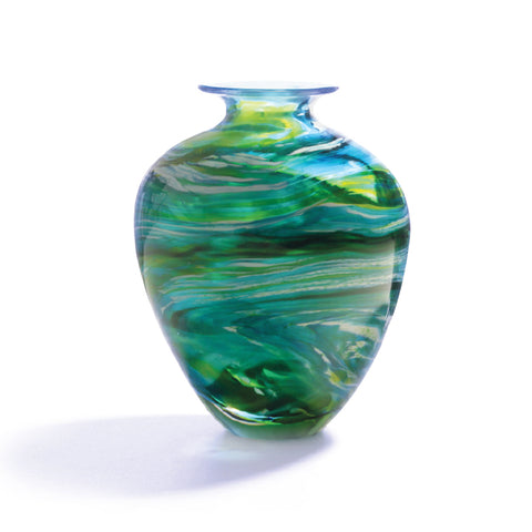 Hand-blown urn Merge vase by Richard Glass