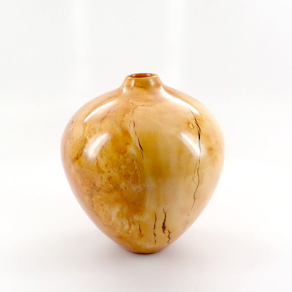 One-of-a-kind handcrafted wood vessel in olive