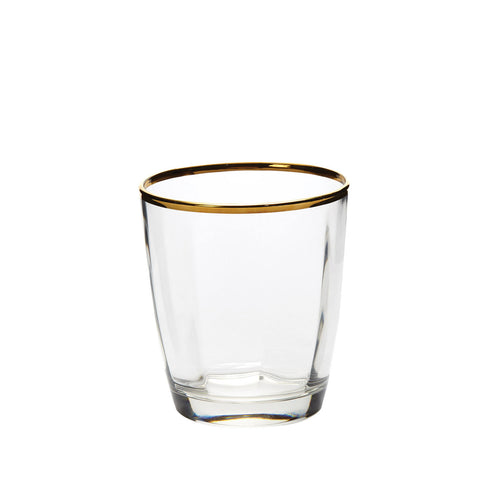 Vietri Optical Gold double old fashioned, set of 4