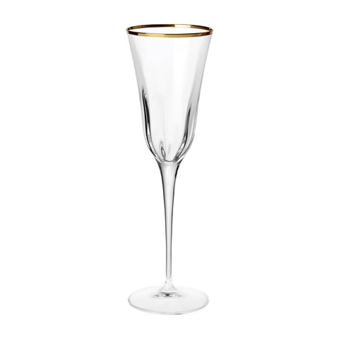 Vietri Optical Gold champagne glass, set of 4