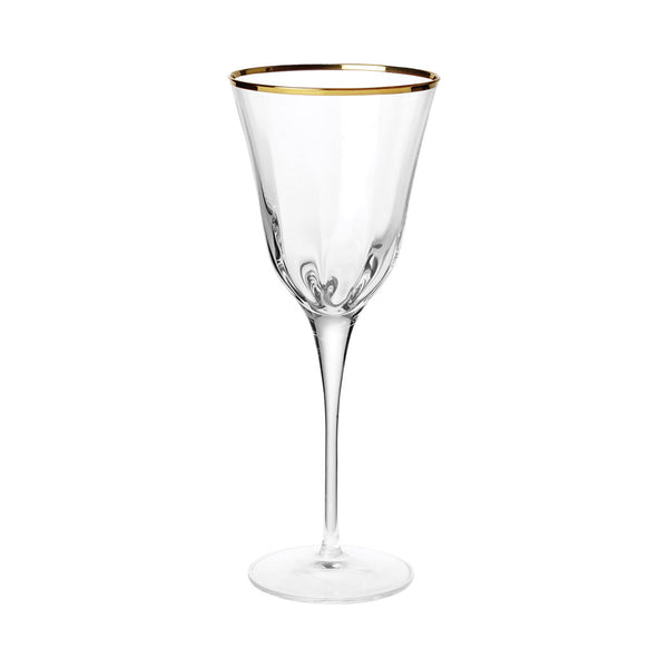Vietri Optical Gold wine glass, set of 4