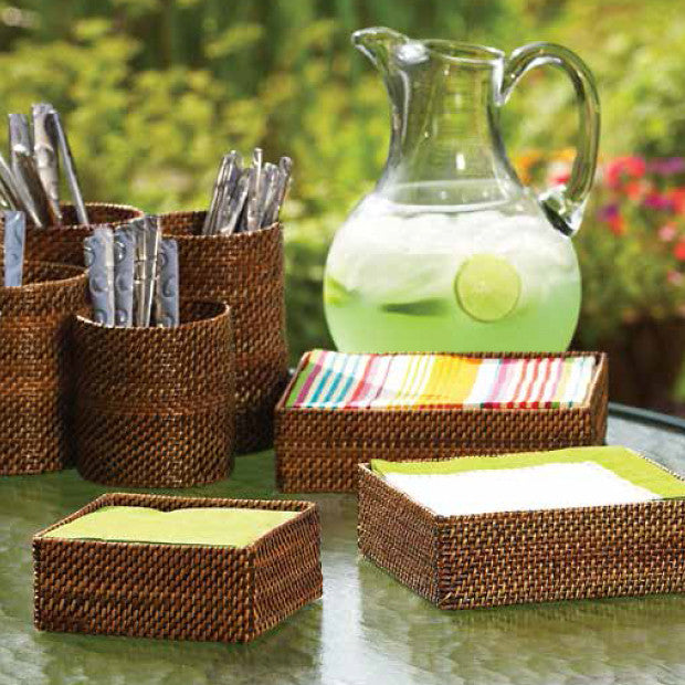 small woven baskets for plants Woven rattan small square baskets Guest, 8.5" x 5"