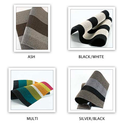 Chilewich Bold Stripe Shag Big Mat - Black/White