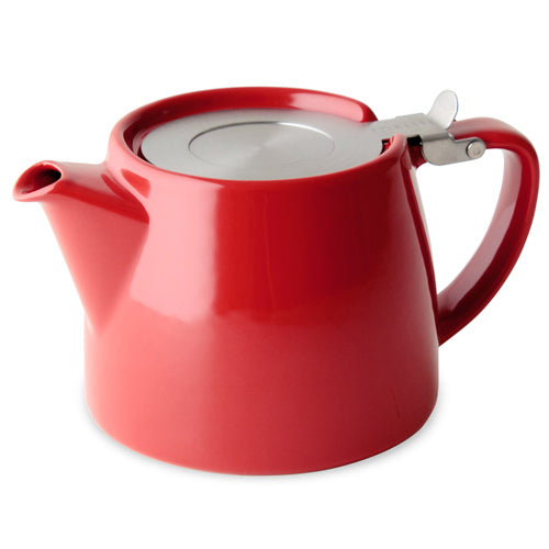 Pluto Ceramic 18oz Teapot with Infuser - Red