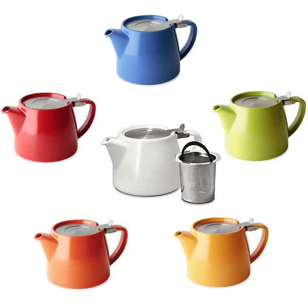 Stump colorful ceramic teapot with infuser, 18 oz