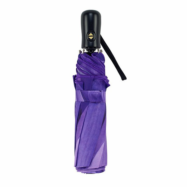 Automatic wind-resistant umbrella, purple daisy design
