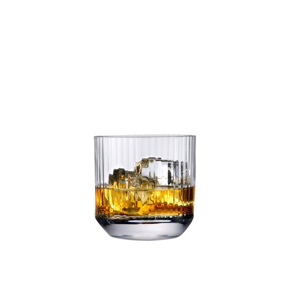Fine-line double old fashioned glass in lead-free crystal, set of 4