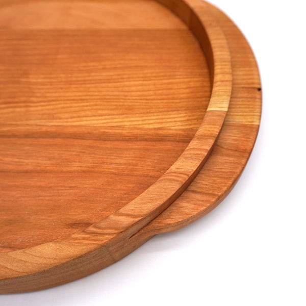 Large oval cherry wood serving tray