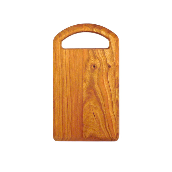 Small cherry serving board with oval handle