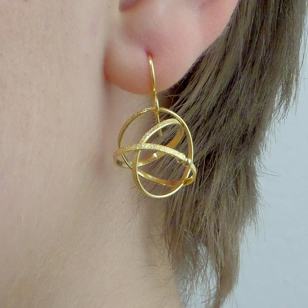 Kathleen Maley silver or gold vermeil Mobius charm earrings