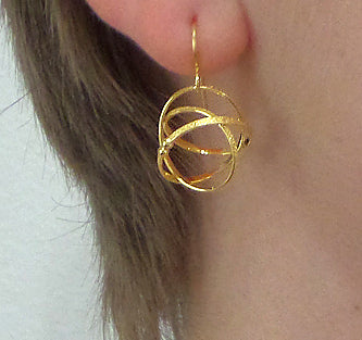 Kathleen Maley silver or gold vermeil Mobius charm earrings