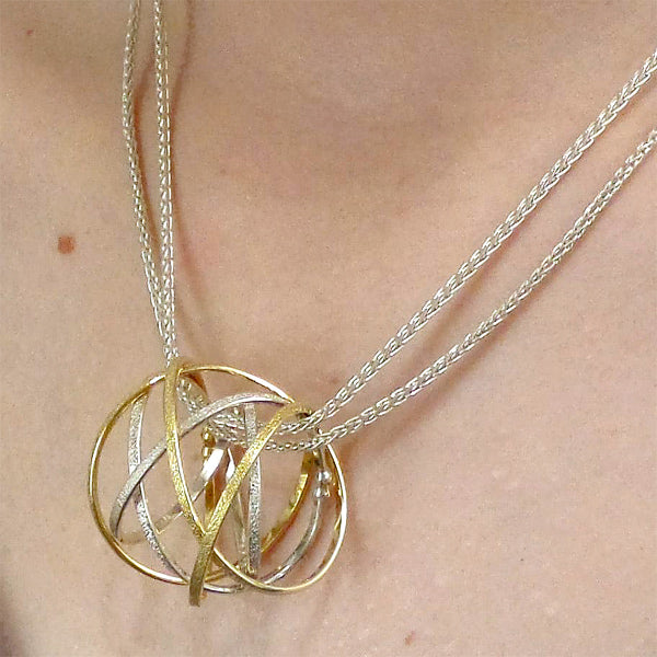 Kathleen Maley silver and gold vermeil large Mobius charm pendant