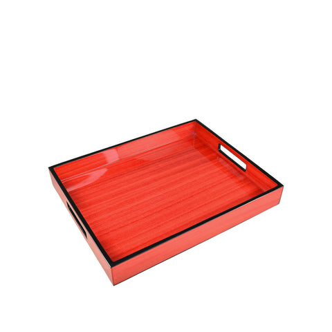 Lacquered wood medium serving tray