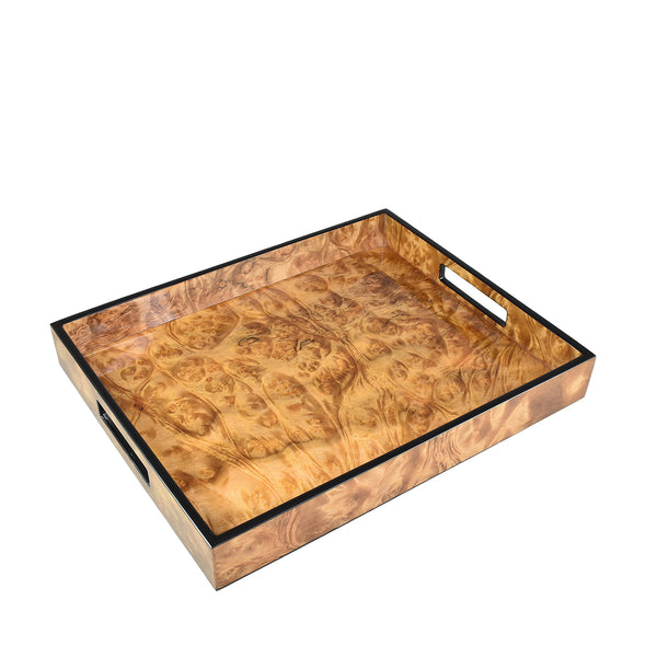 Lacquered wood medium serving tray
