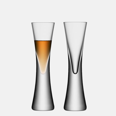 Solid curved stem liqueur glasses, set of 2