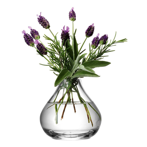 Clear glass medium sprig vase
