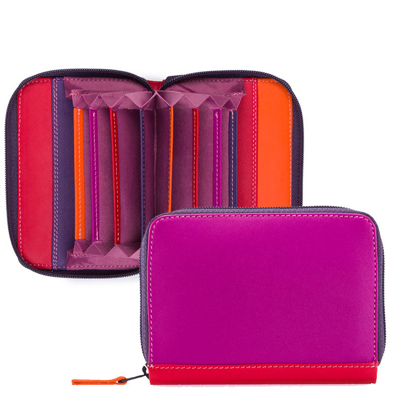 OREZI Women’s Palm Tree Sunset Wallet – Purple PU Leather Zip Around Purse – Card Holder Clutch