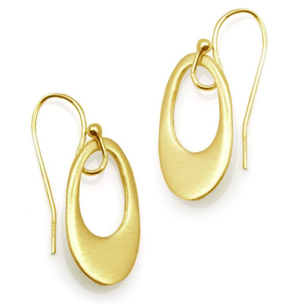 Philippa Roberts small open oval silver or gold vermeil earrings