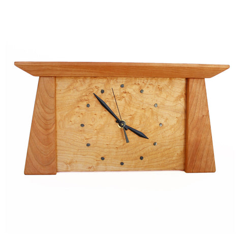 Prairie mantel clock, cherry & maple