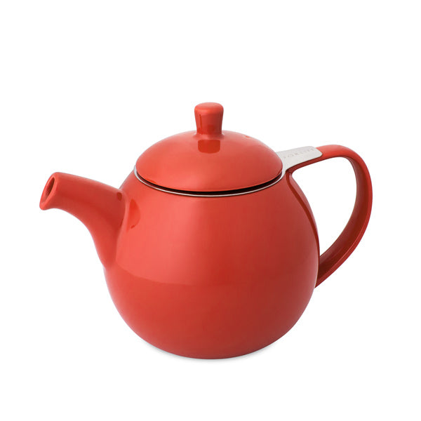 Curve colorful ceramic teapot with infuser, 24 oz