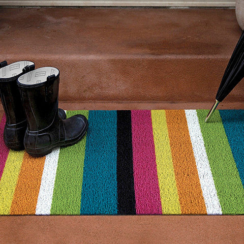 Chilewich Bold Stripe shag floor mats