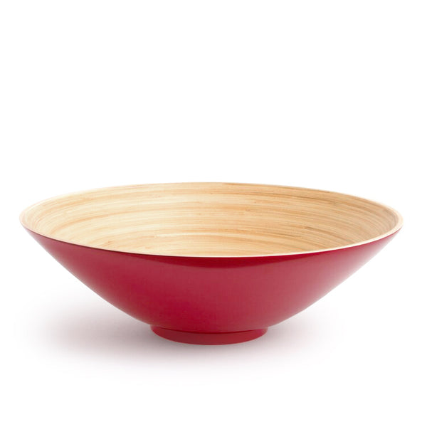 Lacquered bamboo serving bowl, medium shallow
