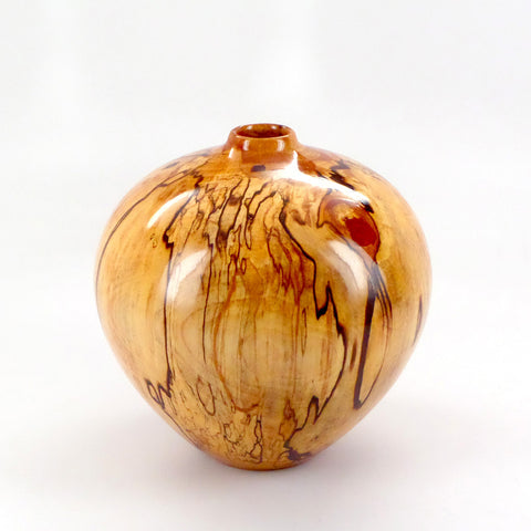 One-of-a-kind handcrafted wood vessel in spalted alder
