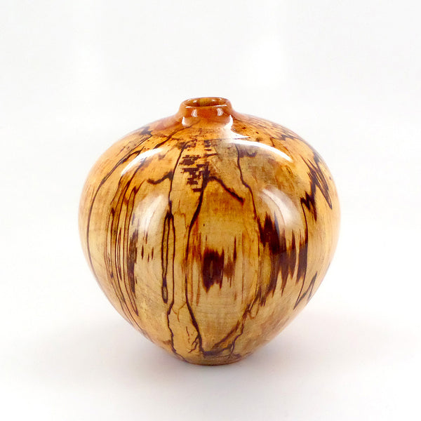 One-of-a-kind handcrafted wood vessel in spalted alder