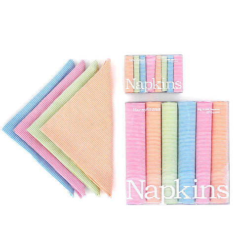 Summer-weight cotton seersucker blend napkins
