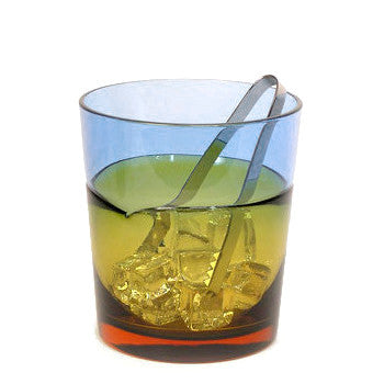 Sugahara Duo Blue-Amber two-tone fused glass ice bucket